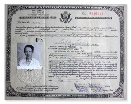 Certificate of Naturalization